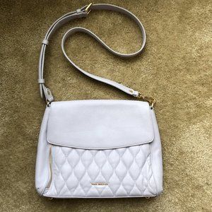 NWOT - Very Bradley Quilted Cara Crossbody - Cloud Gray - 100% Genuine Leather